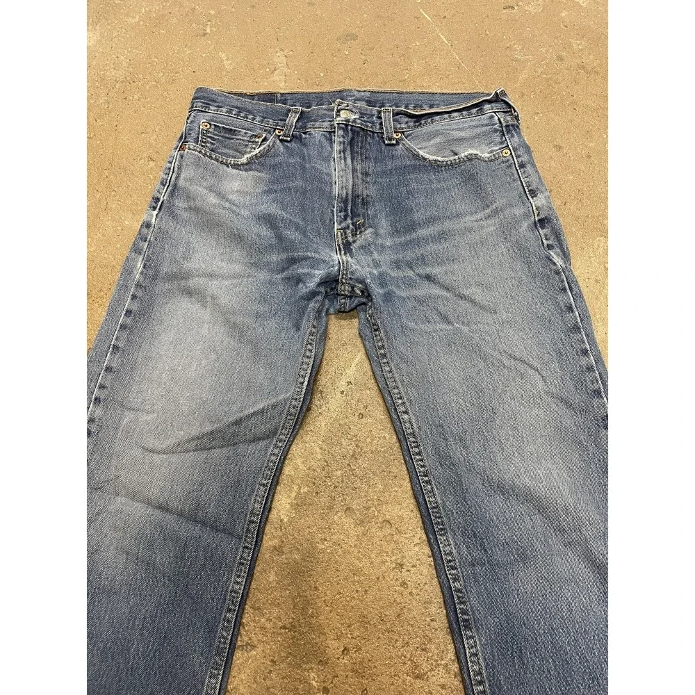 Levis 505 Jeans‎ Mens 33x34 Blue Regular Fit Straight Leg Zip Fly PC9 00505-4886